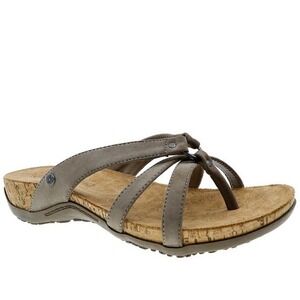 Bearpaw Fawn Slide Sandal Womens 7 Mushroom 2609w Vegan Leather New With Tags